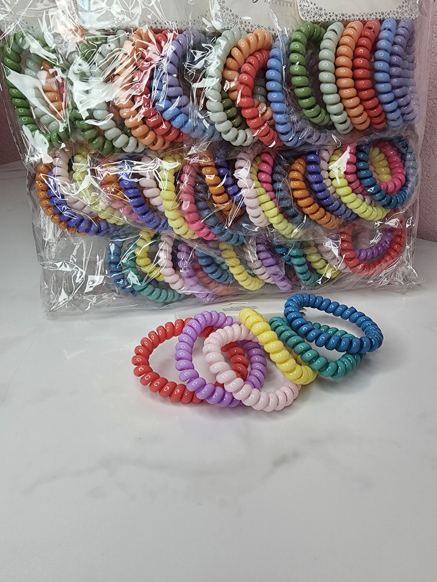 MultiColor Hair Coils DOZEN (6pcs/card)