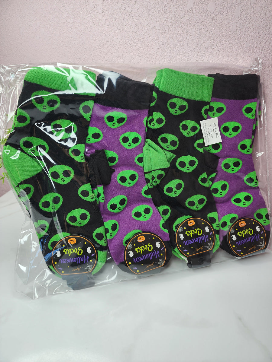 Alien Printed Socks (Quarter Length) DOZEN