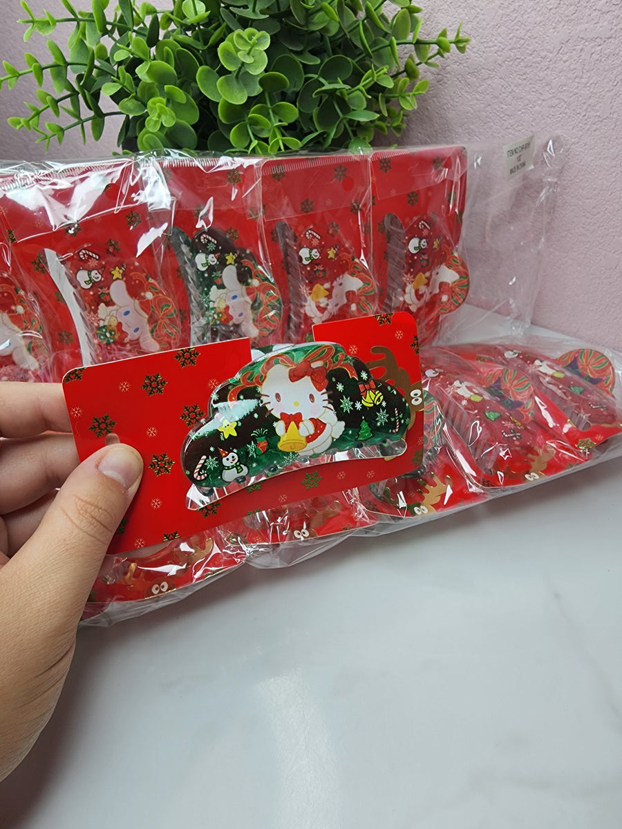 HK Holiday Printed Claw Clip DOZEN