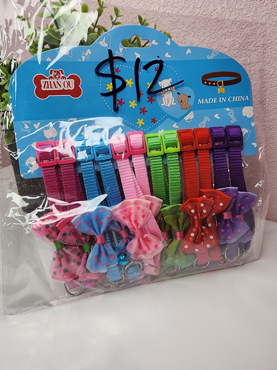 Small Pet Collars w/Bows DOZEN