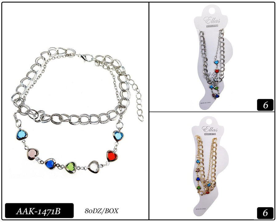 Anklet with Heart Stones