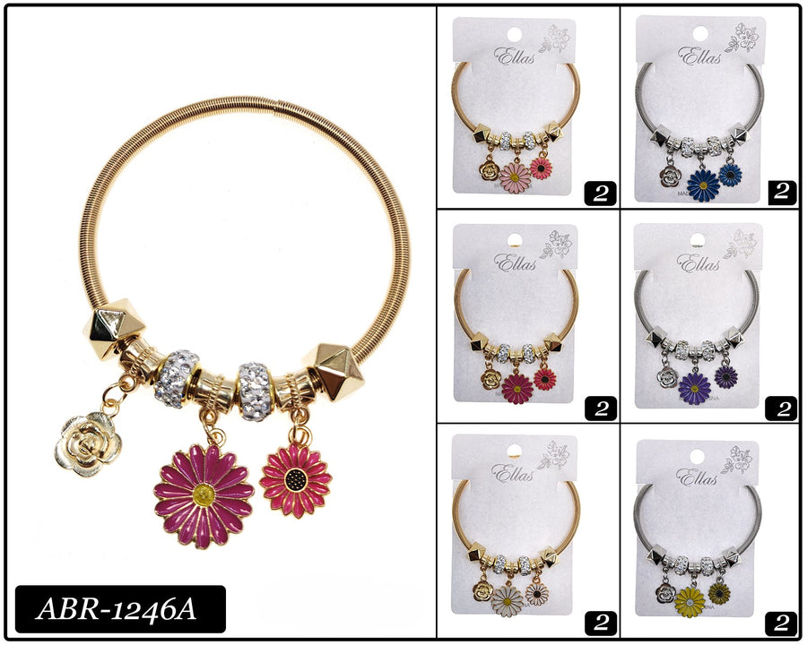 Flower Bangle Bracelet Gold/Silver