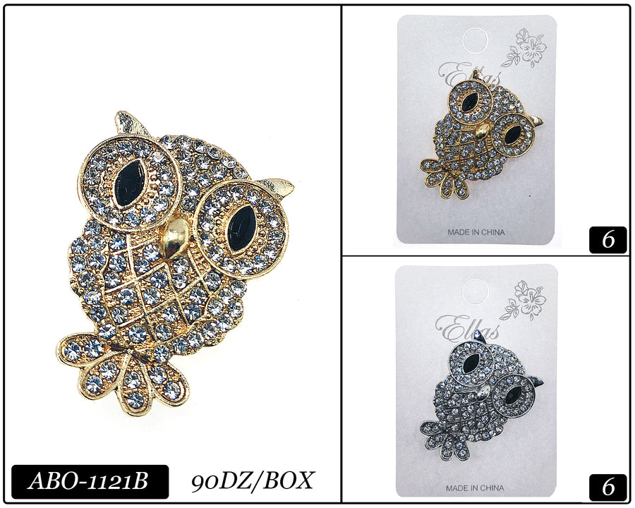 Owl Stone Brooch Set of 12