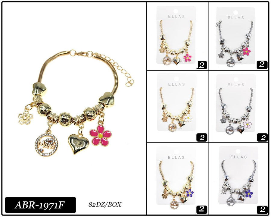 Charm Bracelet with Heart and Mama