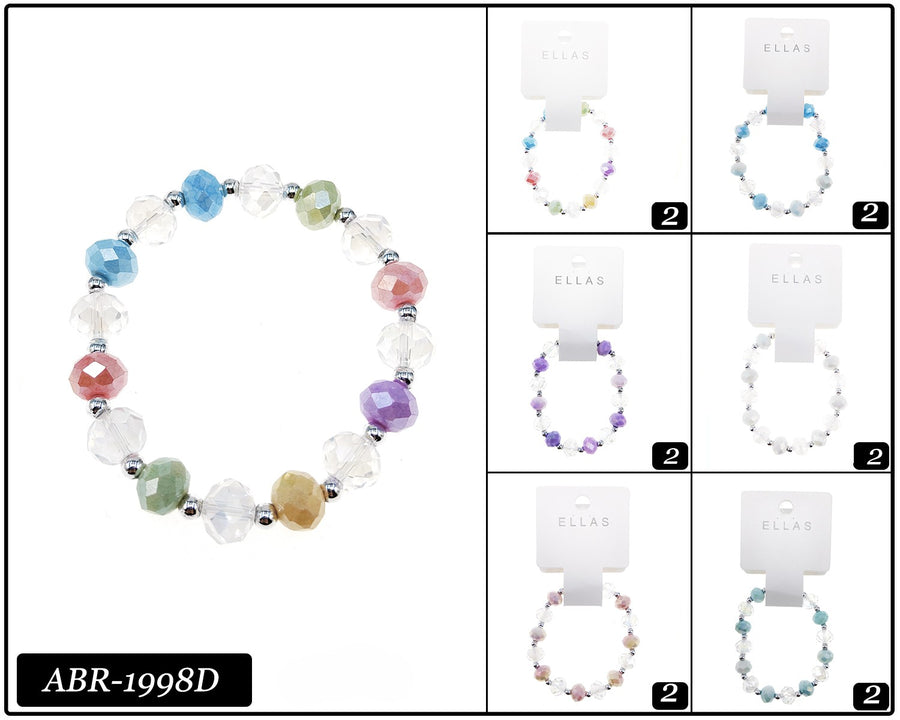 Mixed Color Crystal Bead Bracelet