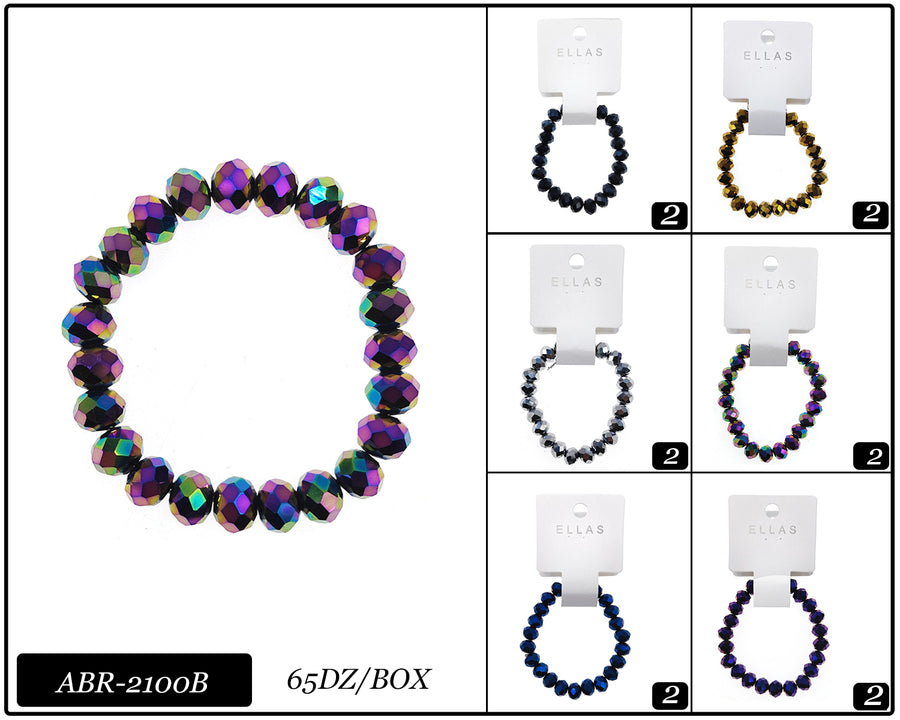 Jewel Tone Crystal Stretch Bracelets