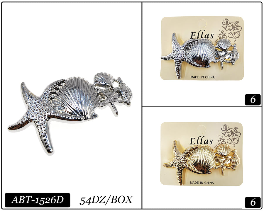 Beach Metal Barrette, Gold and Silver