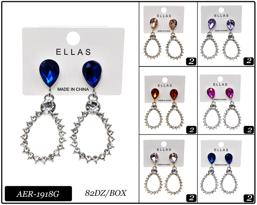 Crystal Earrings with Tear drop