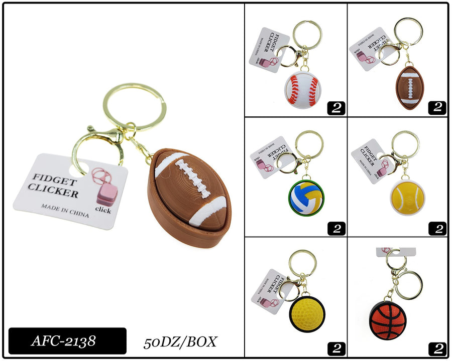 Sports Fidget Clicker Keychain