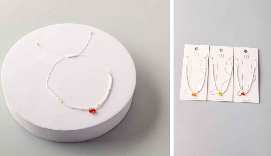Tiny Fruit Beaded Anklet