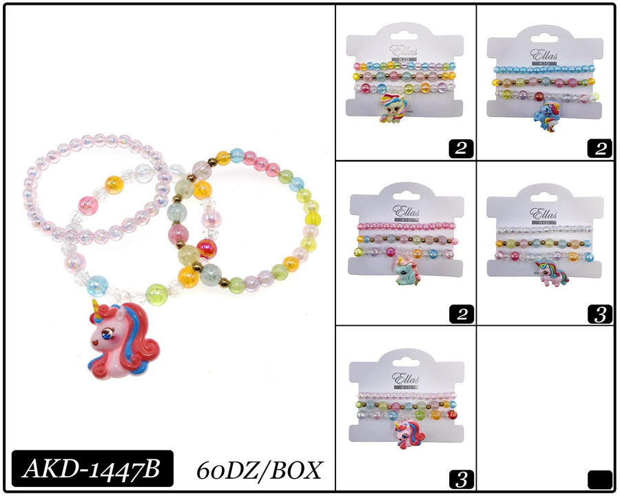 Kid Bracelet Set with Bear Charm