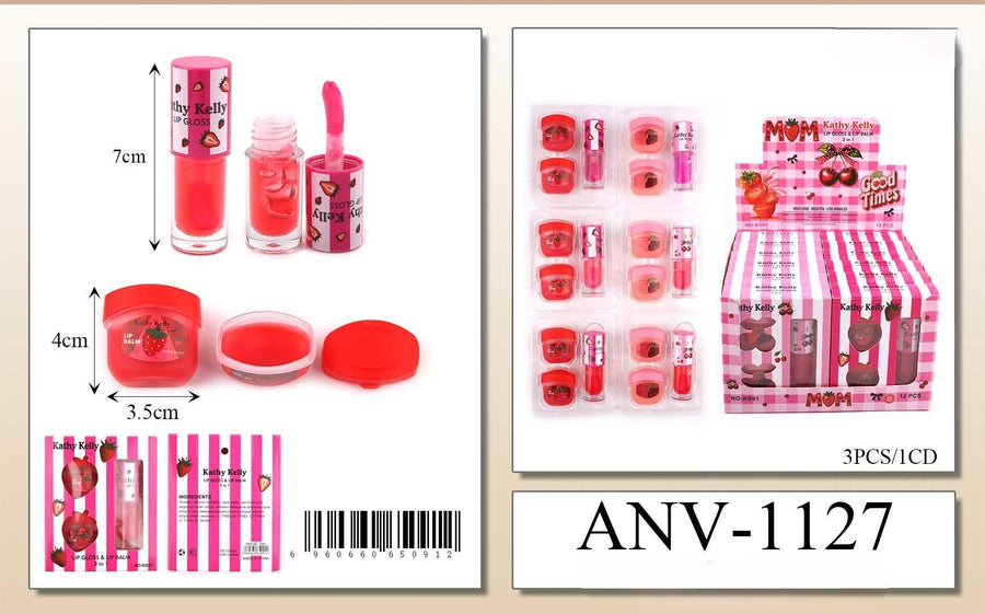 Kathy Kelly Strawberry Lip gloss set
