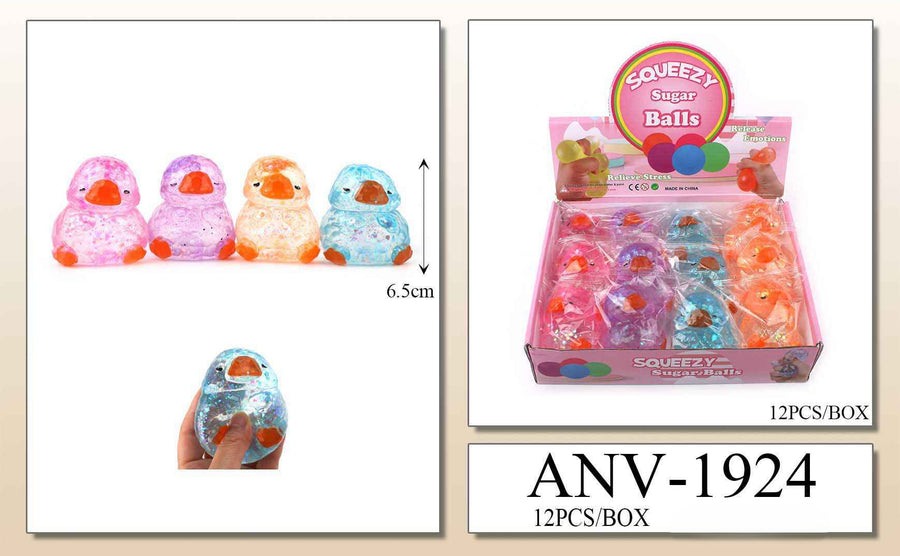 Glitter Duck Squeezy Ball