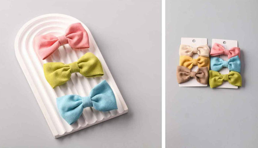 Mix bow Clips, 3 per card