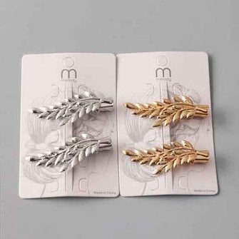 Metal Fern Leaf hair Clips Set