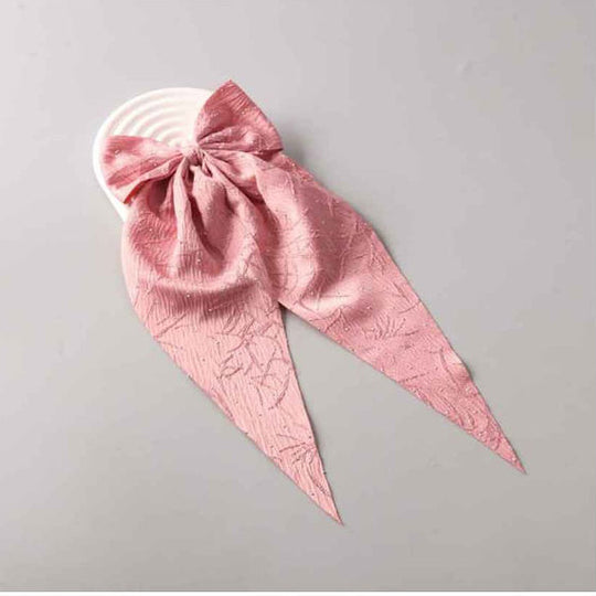 Studded Crinkled Tail Bow Clip