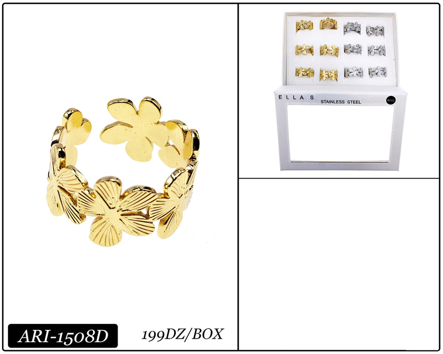 Flower Ring Silver and Gold
