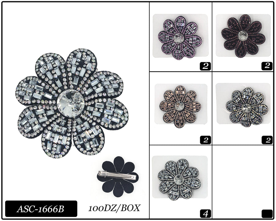 Bling Flower Clips