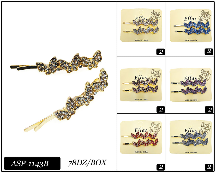 Butterfly Bobby Pin Rhinestones