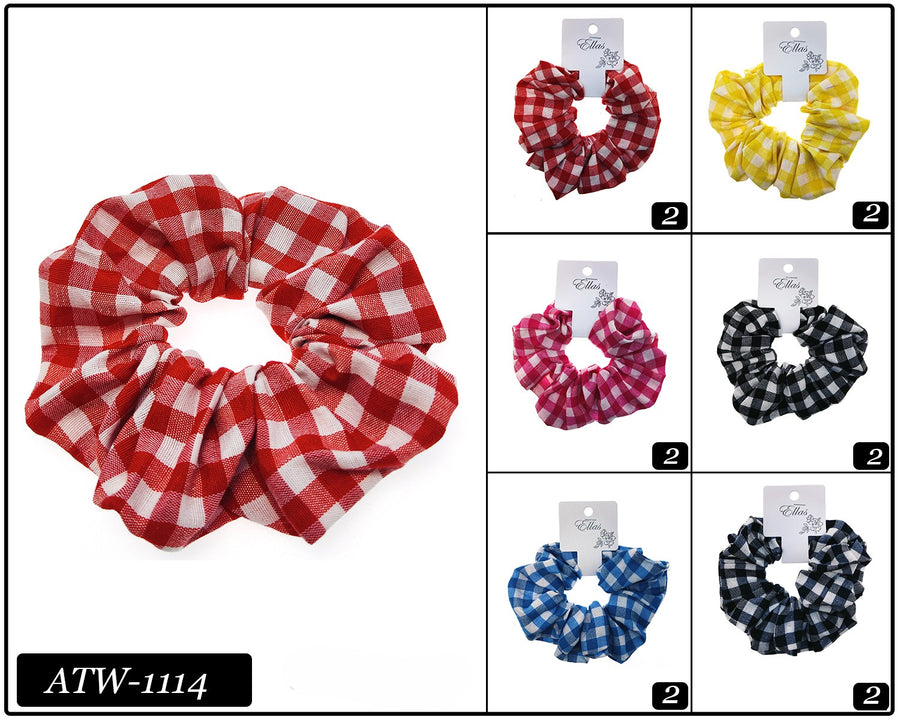 Checkered Print Scrunchy