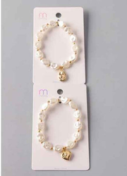 Sculpt Charm Pearl Beaded Bracelet