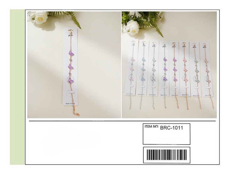3 Butterfly chain bracelet adjustable
