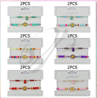 Beaded Bracelets with Sun, Set of 2 per card