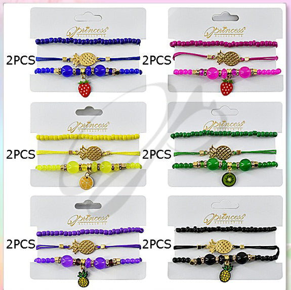 Stretch Bracelet sets with Pineapple charm