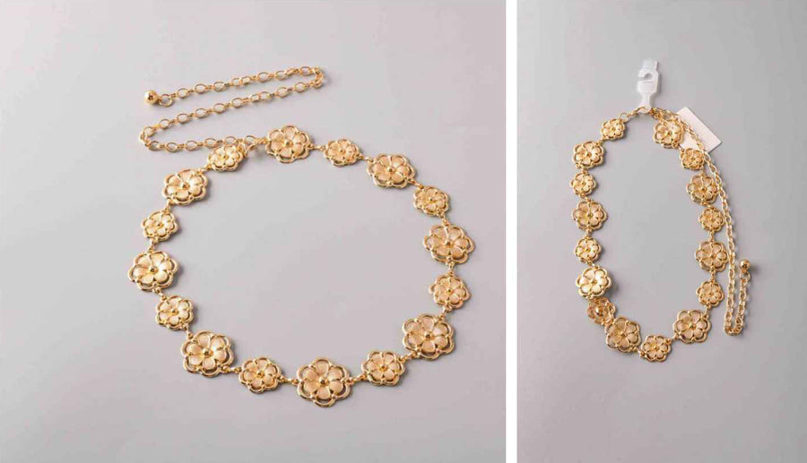 Gold Flower Chain Belt