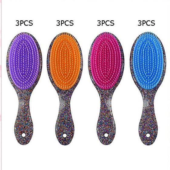 Hair Brush with Mirror, Glitter inside