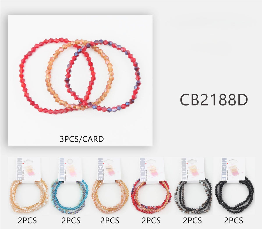 Crystal Beaded Bracelets 3pcs set