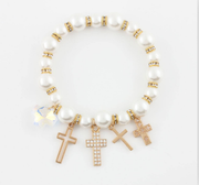Pearl Cross Stretch Bracelet