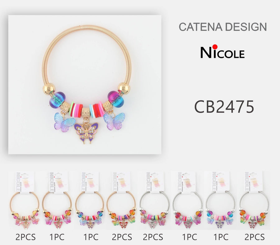Colorful Butterfly Charm Bracelet