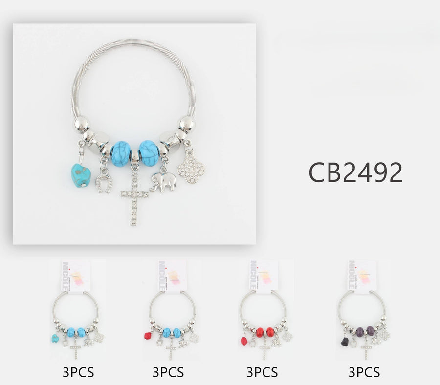 Cross Charm Bangle