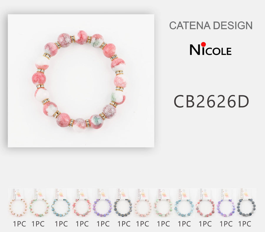 Stone and Crystal Stretch Bracelet