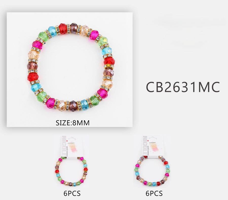 Multi-Colored Crystal Beaded Bracelet