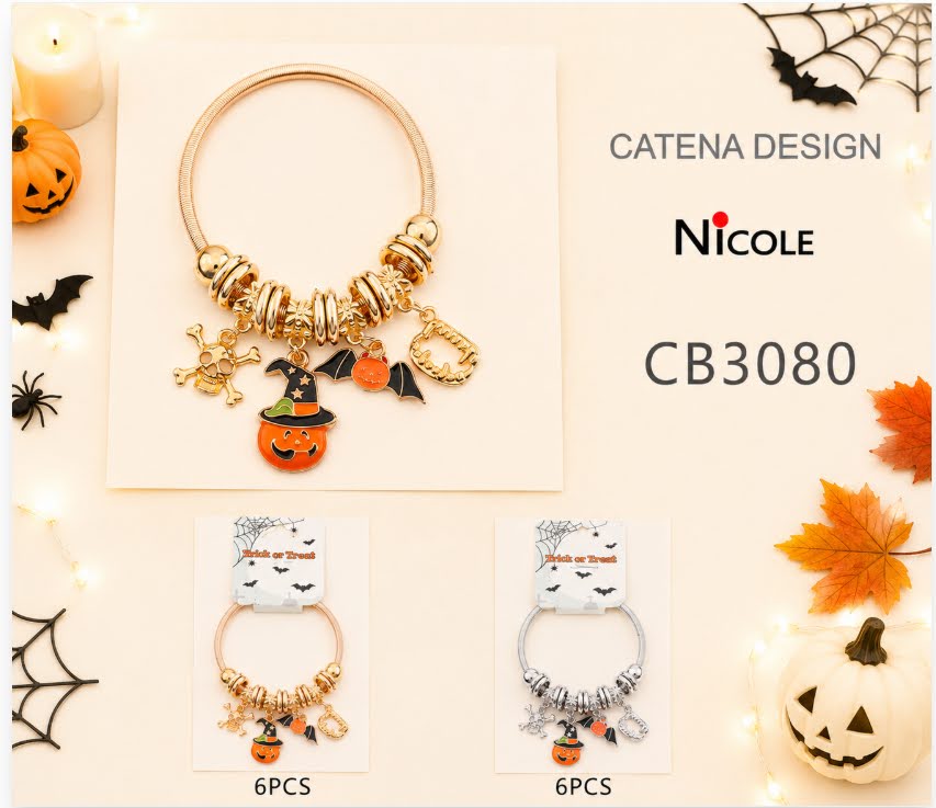 Halloween Pumpkin Charm Bracelet