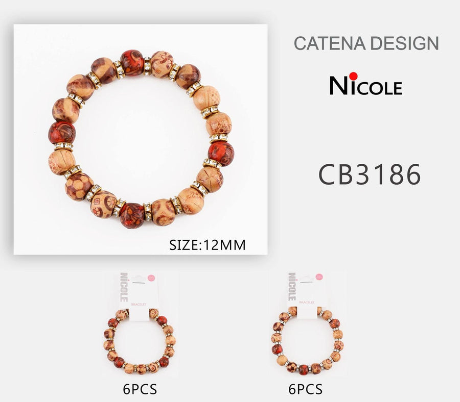Natural/Red Bead Bracelet Style 1