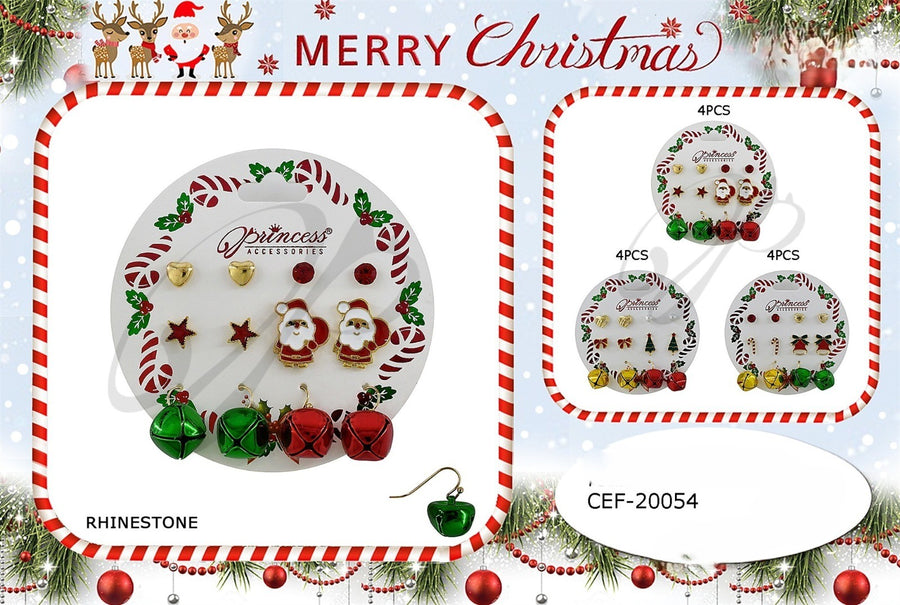 Merry Christmas Stud Earring Set of 6