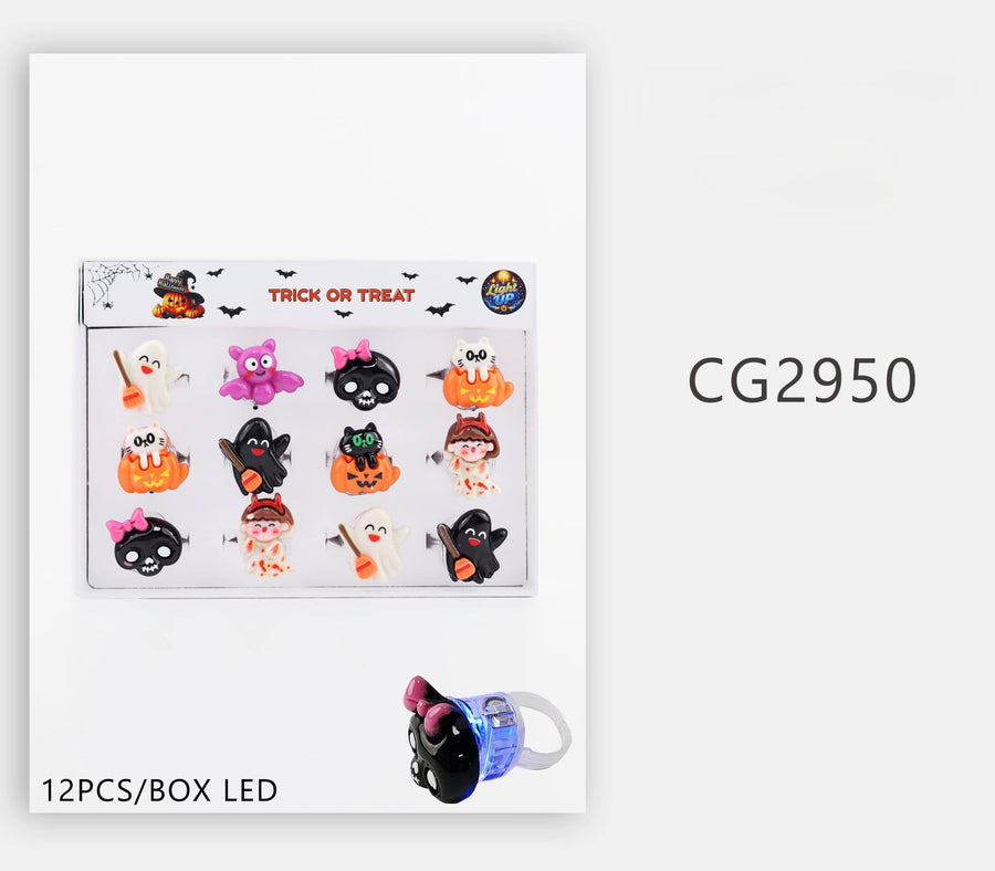 Cute Trick or Treat Light Up Ring mix