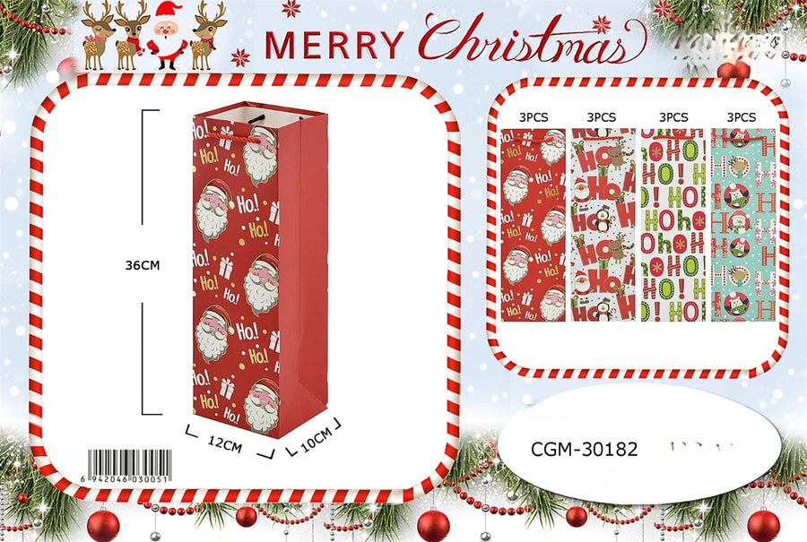 Paper Ho Ho Ho Wine Bag