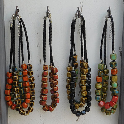 Clay Short Necklace Small Square