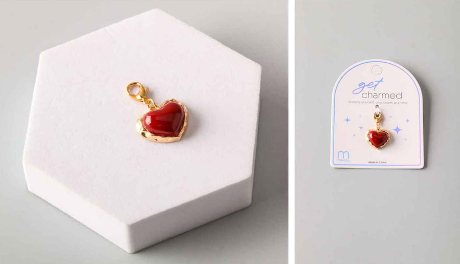 Red and Gold Heart Charm