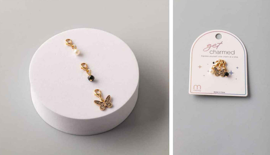 Butterfly with Bead Charm Set