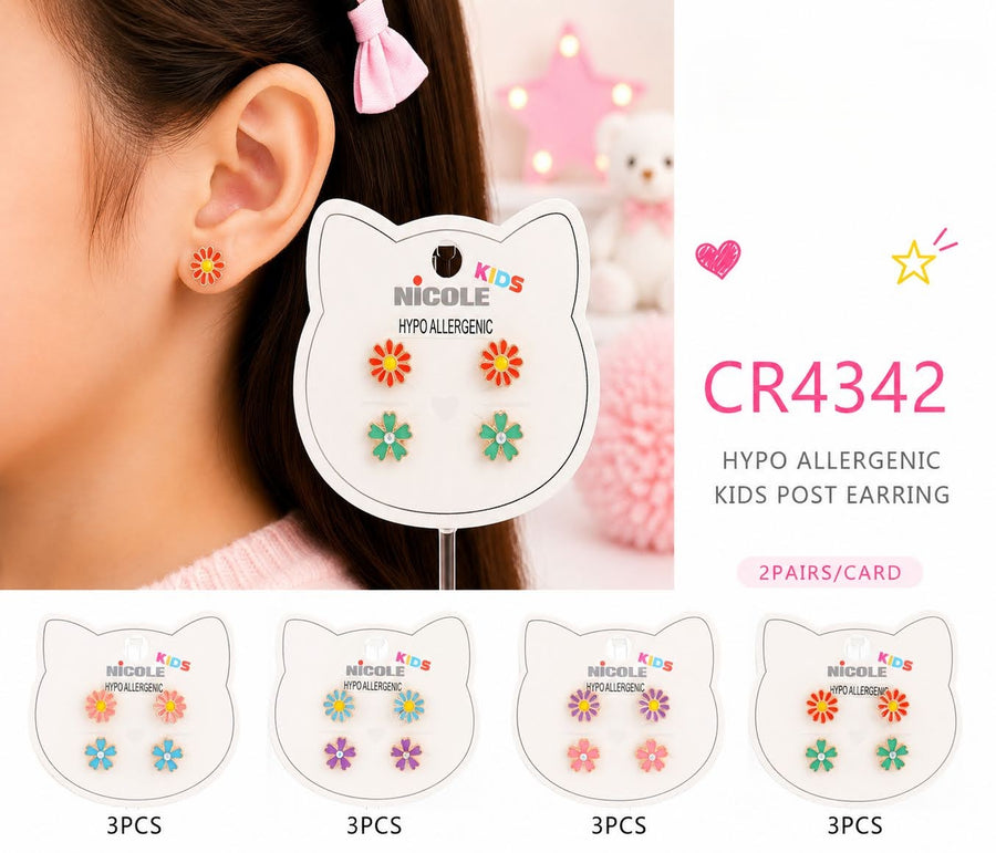 Floral Kids Earrings Set
