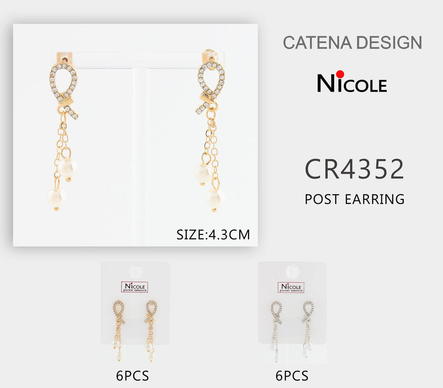 Pearl Drop from Crystal Oval Earrings