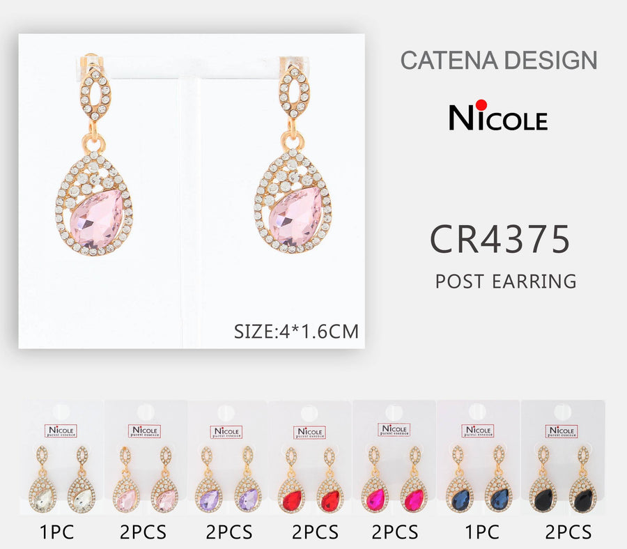 Gem Drop with Crystal Accent Earrings