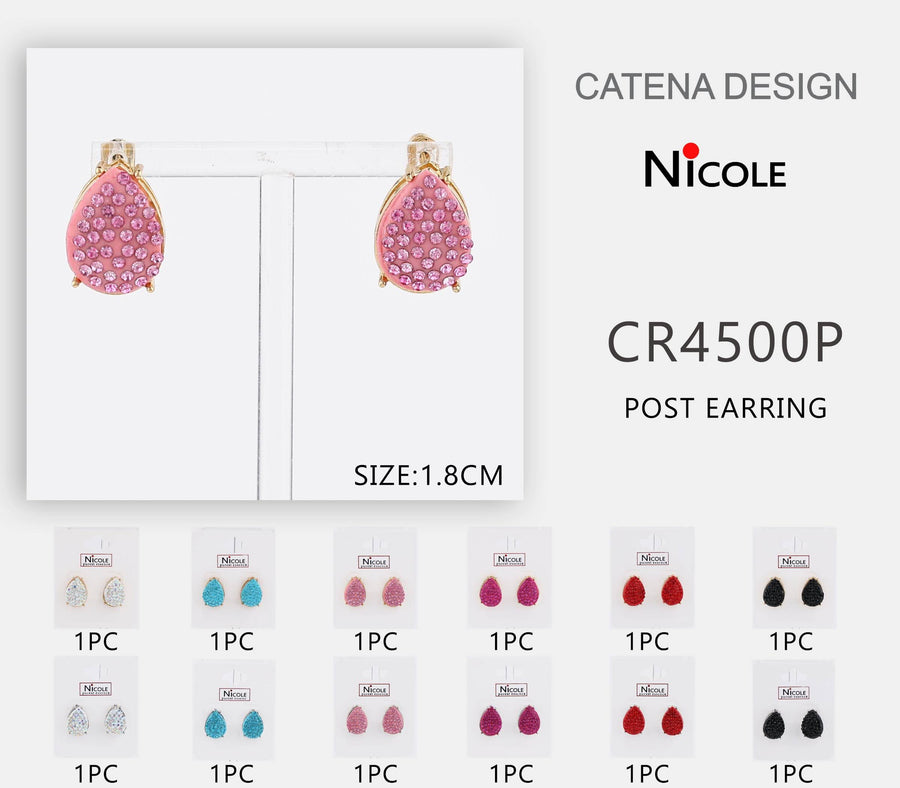 Teardrop Bling Post Earring