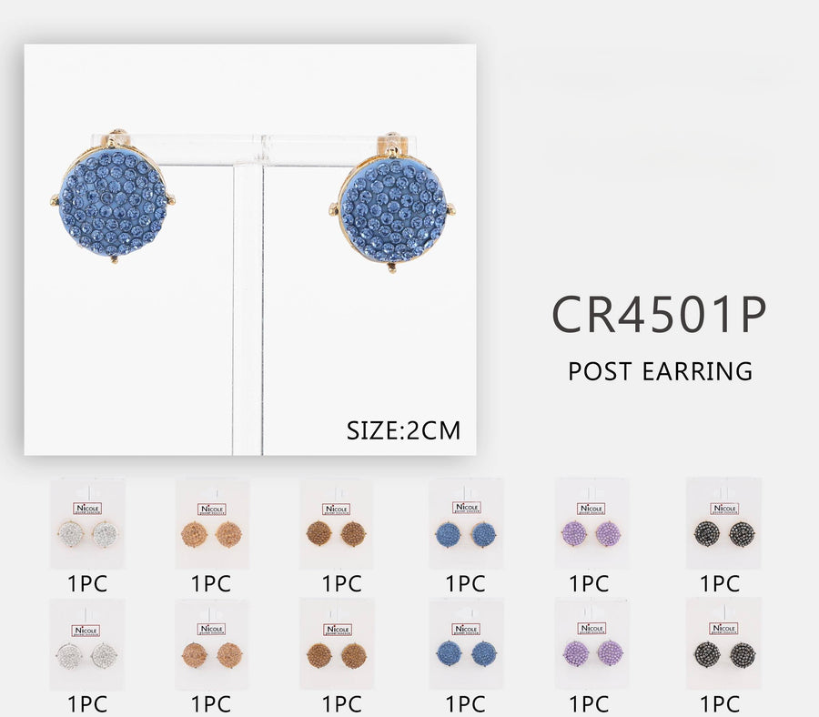 Round Rhinestone Earrings