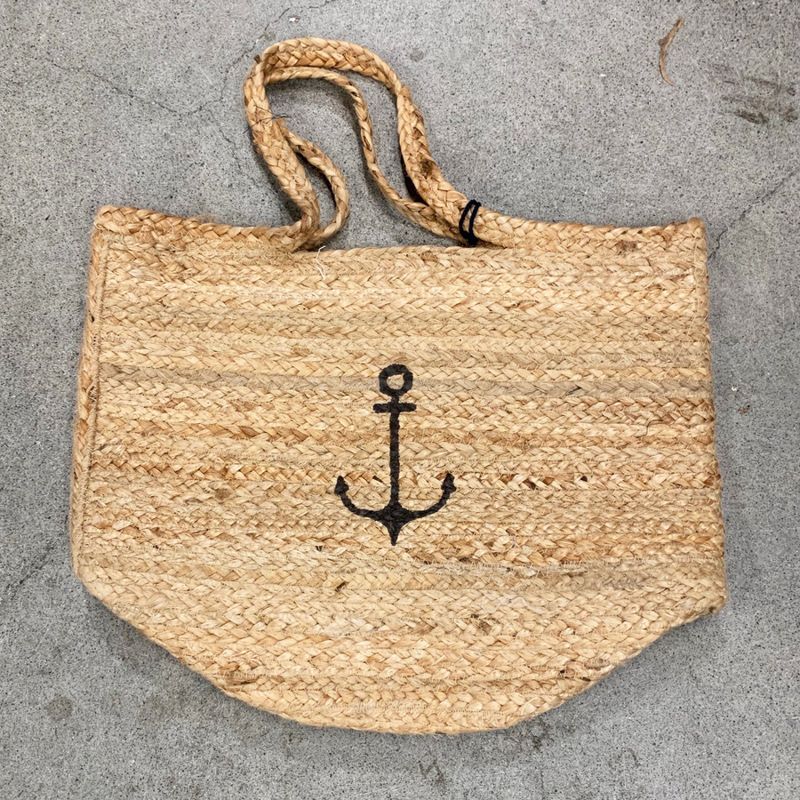 Simple Anchor Jute Beach Bag